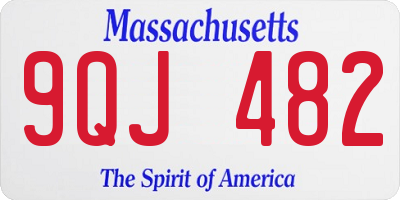 MA license plate 9QJ482