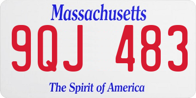 MA license plate 9QJ483