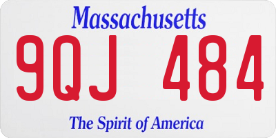 MA license plate 9QJ484