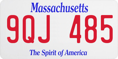 MA license plate 9QJ485