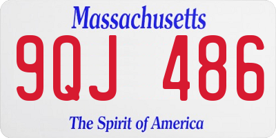 MA license plate 9QJ486