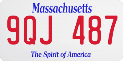MA license plate 9QJ487