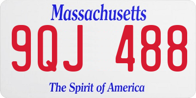 MA license plate 9QJ488