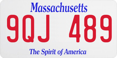 MA license plate 9QJ489