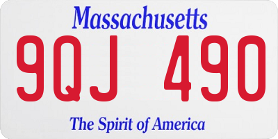 MA license plate 9QJ490