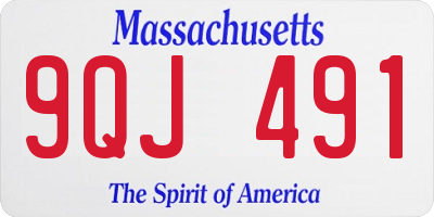 MA license plate 9QJ491
