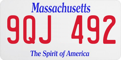 MA license plate 9QJ492