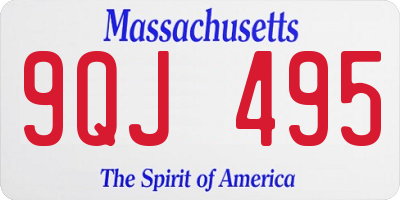 MA license plate 9QJ495