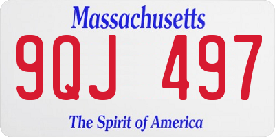 MA license plate 9QJ497