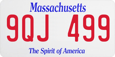 MA license plate 9QJ499