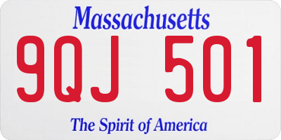 MA license plate 9QJ501