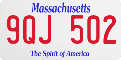 MA license plate 9QJ502