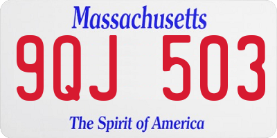 MA license plate 9QJ503