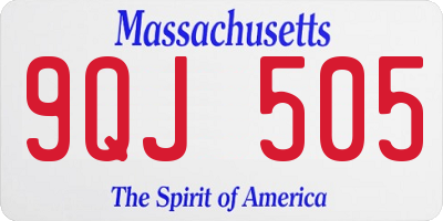 MA license plate 9QJ505