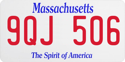 MA license plate 9QJ506