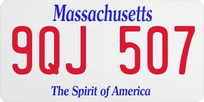 MA license plate 9QJ507
