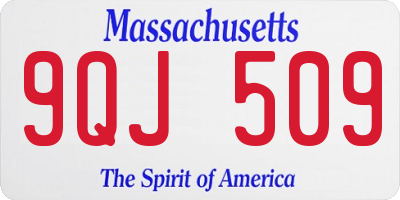 MA license plate 9QJ509