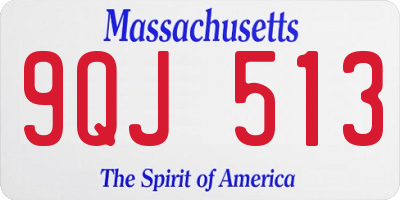 MA license plate 9QJ513