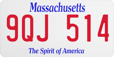 MA license plate 9QJ514