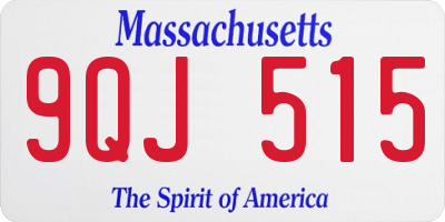 MA license plate 9QJ515