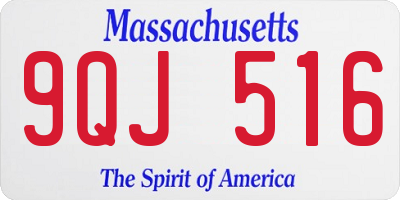 MA license plate 9QJ516