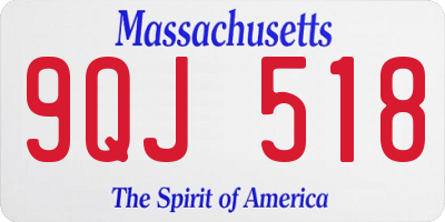MA license plate 9QJ518