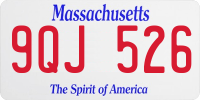 MA license plate 9QJ526