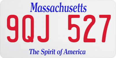 MA license plate 9QJ527