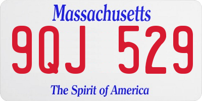 MA license plate 9QJ529