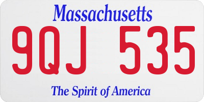 MA license plate 9QJ535