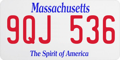 MA license plate 9QJ536