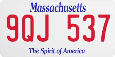 MA license plate 9QJ537