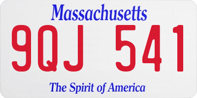 MA license plate 9QJ541