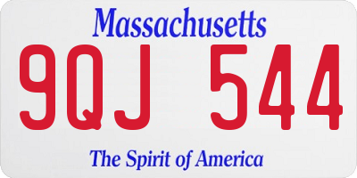 MA license plate 9QJ544