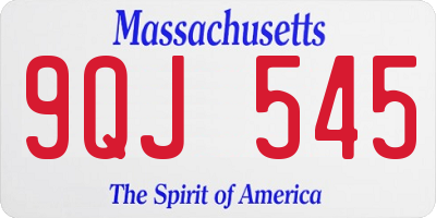 MA license plate 9QJ545