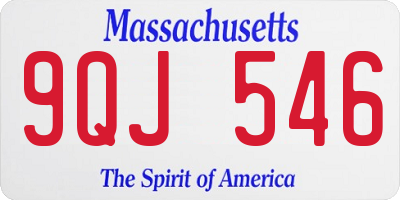 MA license plate 9QJ546