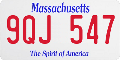 MA license plate 9QJ547