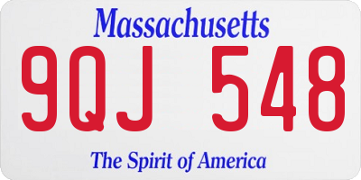 MA license plate 9QJ548