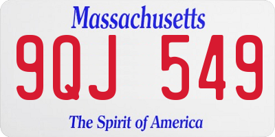 MA license plate 9QJ549