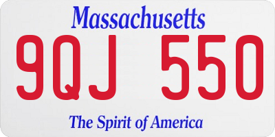 MA license plate 9QJ550