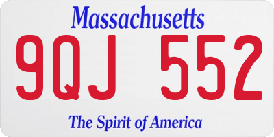 MA license plate 9QJ552