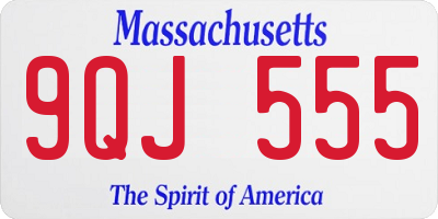 MA license plate 9QJ555