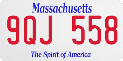 MA license plate 9QJ558