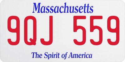 MA license plate 9QJ559