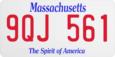 MA license plate 9QJ561