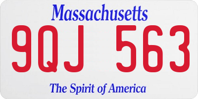 MA license plate 9QJ563