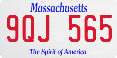 MA license plate 9QJ565