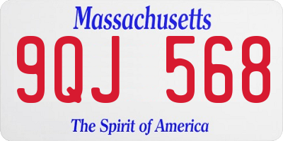 MA license plate 9QJ568