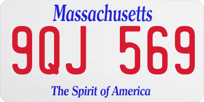 MA license plate 9QJ569