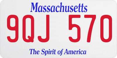 MA license plate 9QJ570